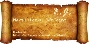 Martiniczky Jácint névjegykártya